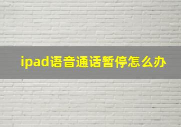 ipad语音通话暂停怎么办