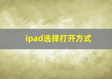 ipad选择打开方式