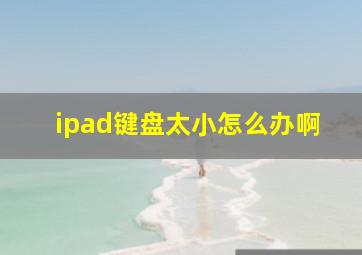 ipad键盘太小怎么办啊