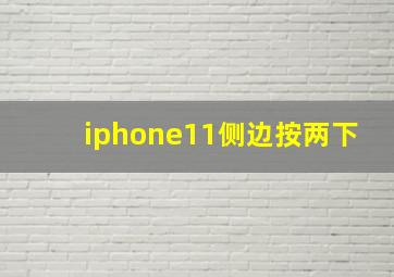 iphone11侧边按两下