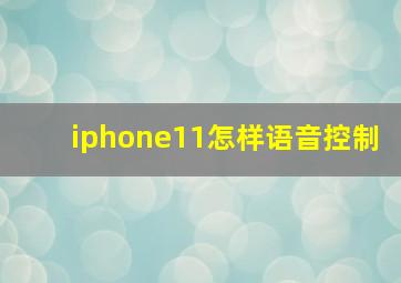 iphone11怎样语音控制