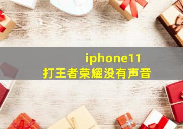 iphone11打王者荣耀没有声音