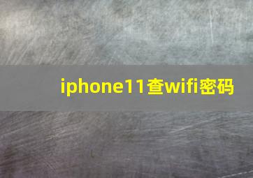 iphone11查wifi密码