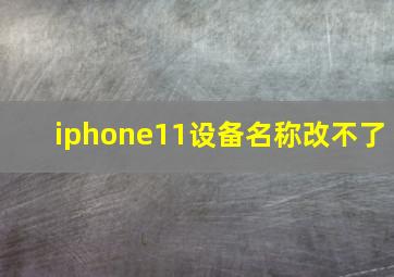 iphone11设备名称改不了