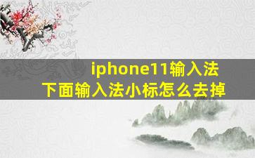 iphone11输入法下面输入法小标怎么去掉