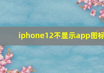 iphone12不显示app图标