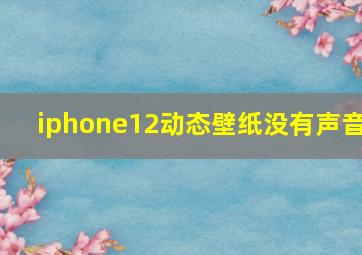 iphone12动态壁纸没有声音