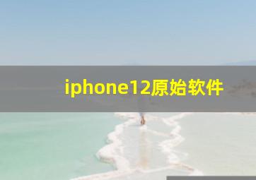 iphone12原始软件