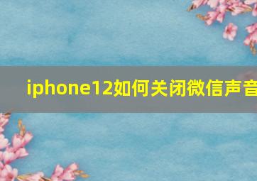 iphone12如何关闭微信声音