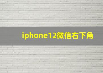 iphone12微信右下角