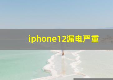 iphone12漏电严重