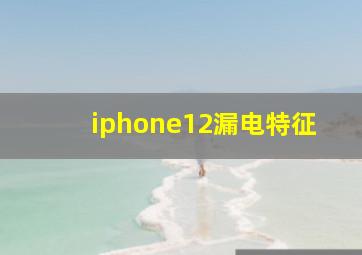 iphone12漏电特征