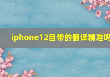 iphone12自带的翻译精准吗