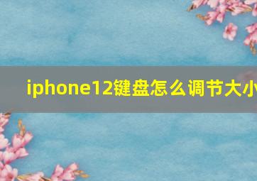 iphone12键盘怎么调节大小