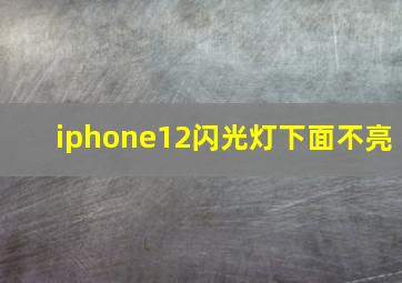 iphone12闪光灯下面不亮