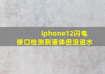 iphone12闪电接口检测到液体但没进水