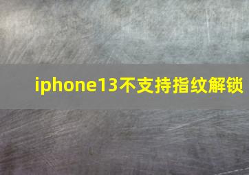 iphone13不支持指纹解锁