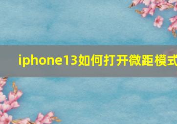 iphone13如何打开微距模式