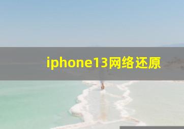 iphone13网络还原