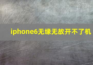 iphone6无缘无故开不了机