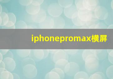 iphonepromax横屏