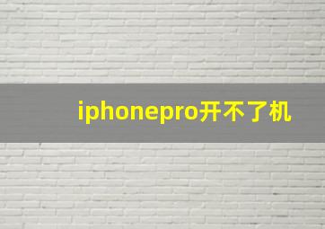 iphonepro开不了机