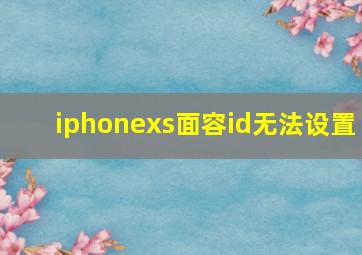 iphonexs面容id无法设置