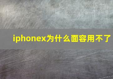 iphonex为什么面容用不了