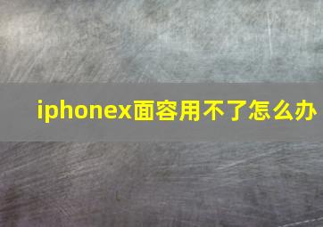 iphonex面容用不了怎么办