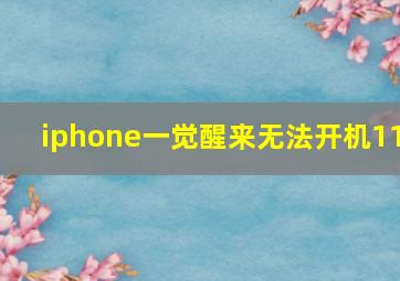 iphone一觉醒来无法开机11