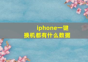 iphone一键换机都有什么数据