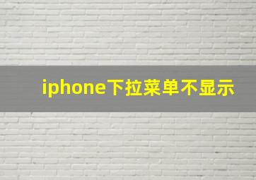 iphone下拉菜单不显示