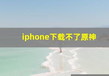 iphone下载不了原神