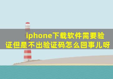 iphone下载软件需要验证但是不出验证码怎么回事儿呀