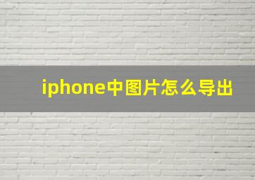 iphone中图片怎么导出