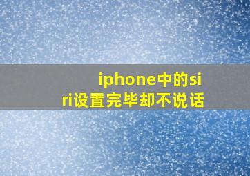 iphone中的siri设置完毕却不说话