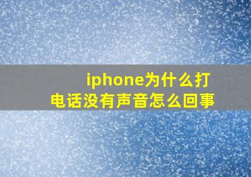 iphone为什么打电话没有声音怎么回事