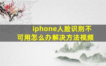 iphone人脸识别不可用怎么办解决方法视频