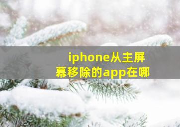 iphone从主屏幕移除的app在哪