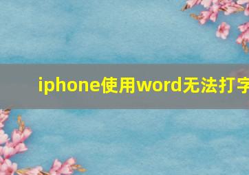 iphone使用word无法打字