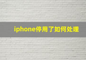 iphone停用了如何处理