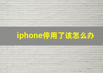 iphone停用了该怎么办