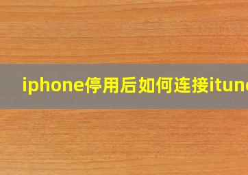 iphone停用后如何连接itunes