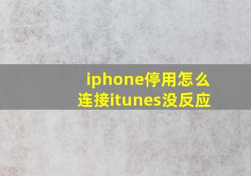 iphone停用怎么连接itunes没反应