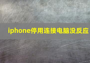 iphone停用连接电脑没反应