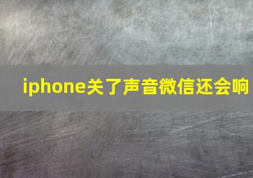 iphone关了声音微信还会响