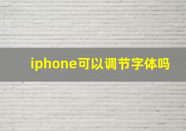 iphone可以调节字体吗