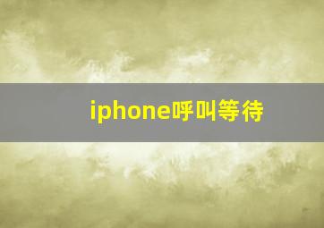 iphone呼叫等待