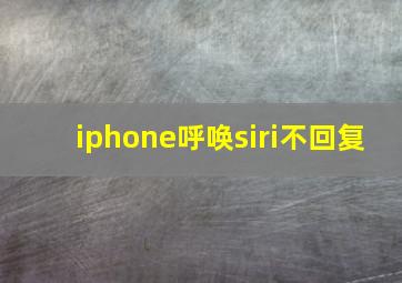 iphone呼唤siri不回复