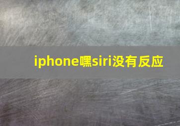 iphone嘿siri没有反应